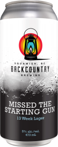 Backcountry Brewing - Missed The Starting Gun | 13 Week Lager - Front of Can