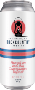 Backcountry Brewing | Haven't We Had This Conversation Before | Czech Pilsner - Front of Can