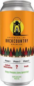 Backcountry Brewing | Phase 1: Collect Underpants, Phase 2: ?, Phase 3: Profit | Mango, Pineapple, Guava, Apricot Sour - Front of Can