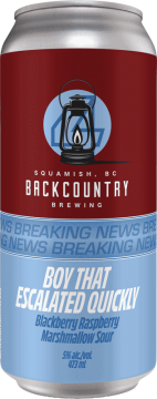 Backcountry Brewing | Boy That Escalated Quickly | Blackberry Raspberry Marshmallow Sour - Front of Can