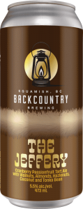 Backcountry Brewing | The Jeffery | Cranberry Passionfruit Tart Ale with Walnuts, Almonds, Hazelnuts, Coconut and Tonka Bean - Front of Can