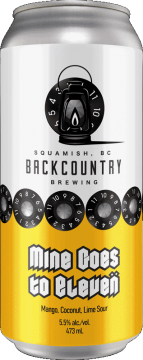 Backcountry Brewing | Mine Goes To Eleven | Mango Coconut Lime Sour - Front of Can