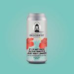 Backcountry Brewing | If I'm Not Back In Five Minutes Just Wait Longer | Mixed Fermentation Saison - Front of Can on background