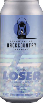 Backcountry Brewing | Get In Loser We're Going Shopping | Blueberry Lemonade Sour - Front of Can