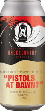 Backcountry Brewing | Sounds A Little Old Fashioned Doesn't It? Pistols At Dawn | Bourbon Barrel Aged Sour - Front of Can