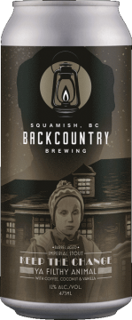 Backcountry Brewing | Keep The Change Ya Filthy Animal | Imperial Stout with coffee, coconut with vanilla - Front of Can