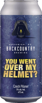 Backcountry Brewing | You Went Over My Helmet? | Czech Pilsner - Front of Can