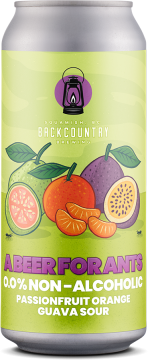 backcountry brewing beer single can. A beer for Ants Non-alcoholic passionfruit orange guava Sour⁠